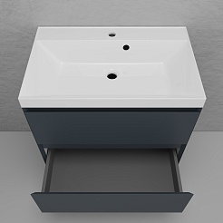 Style Line Тумба под раковину Манхэттен 70 Plus подвесная эмаль графит матовая – фотография-5